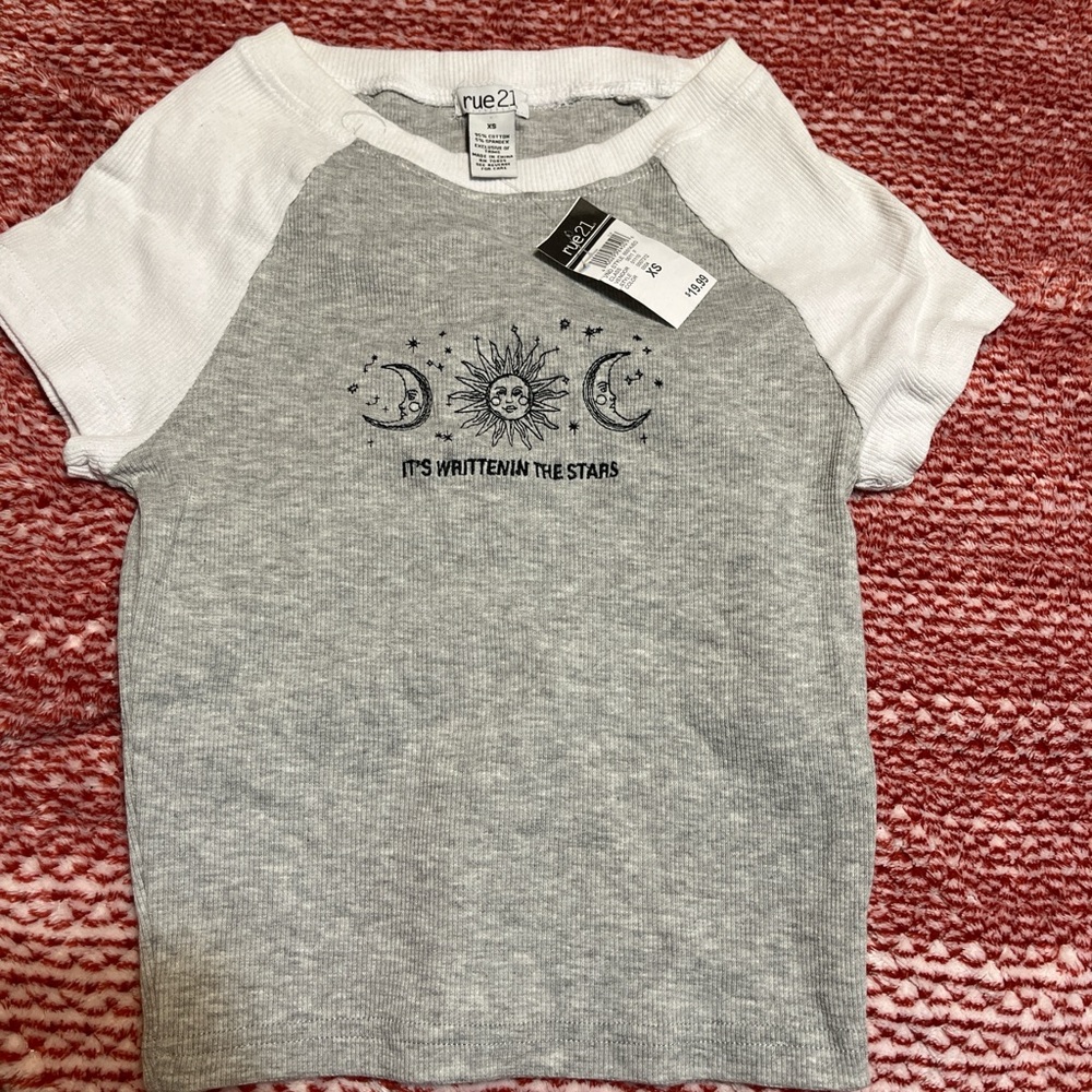 Rue21 Kids Gray and White Celestial Tee
